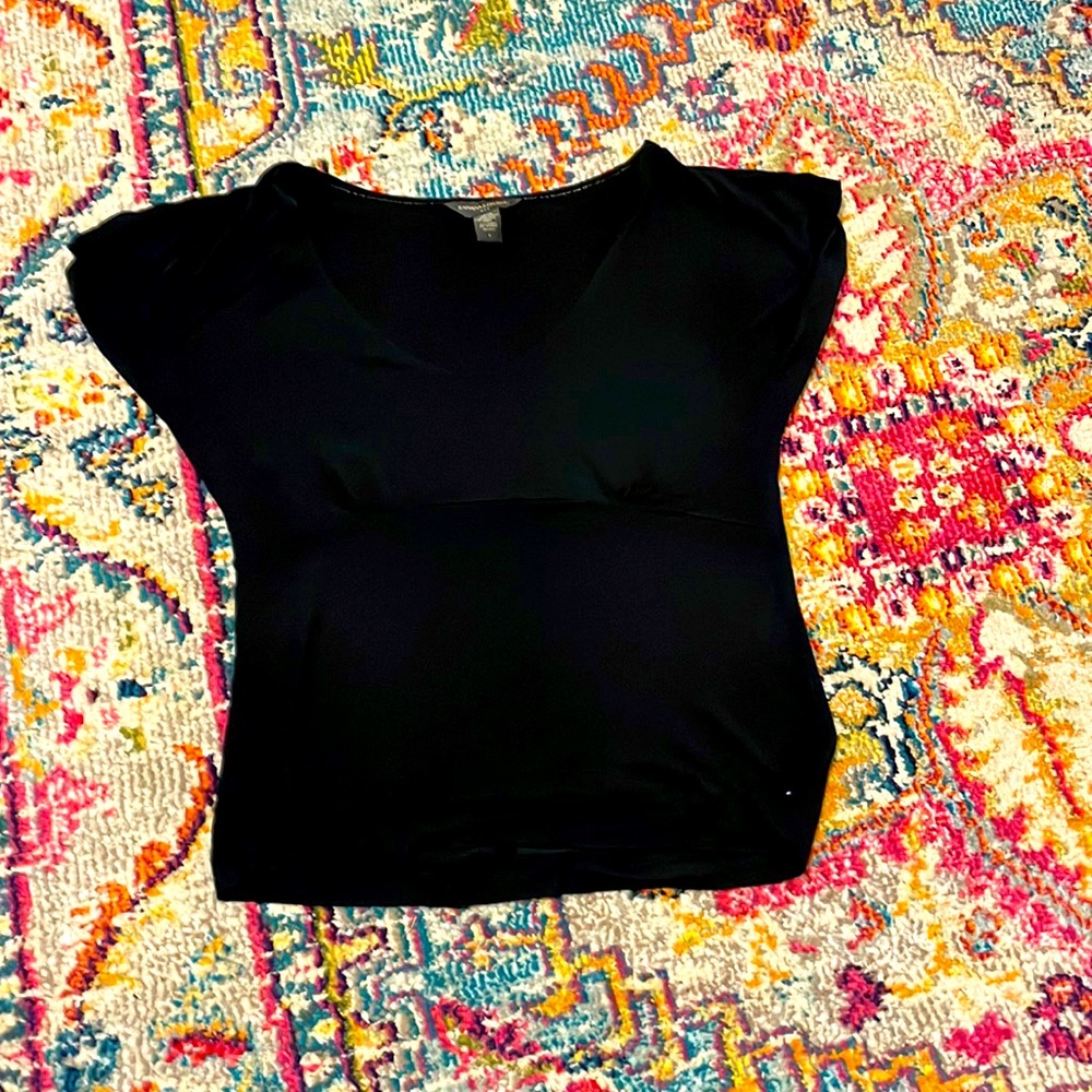 Banana Republic short sleeve black top size L